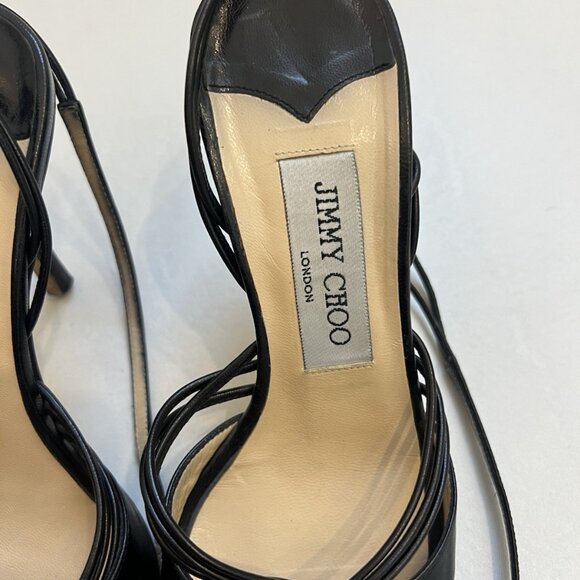 Jimmy Choo London Black Leather Strappy Heels - Picture 5 of 5